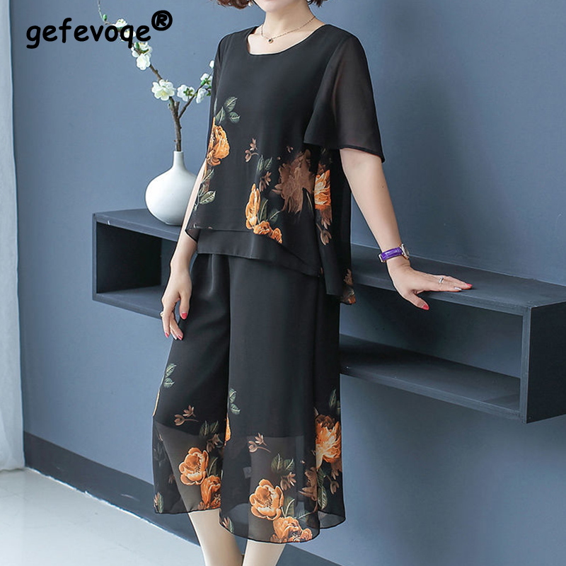 Puff Sleeve Blouse - Elegant Fashion Floral Printing Lace Short