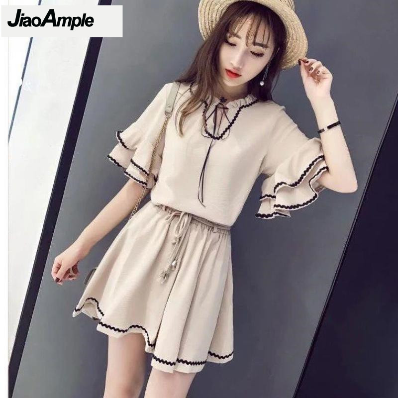 Puff Sleeve Blouse - 2025 Summer New Shorts Suit Women