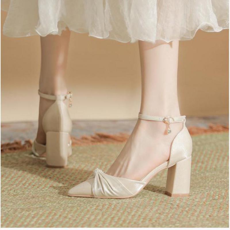 Women'S Fashion Underwear - Size 30-44 Chunky Heel Pointed Toe