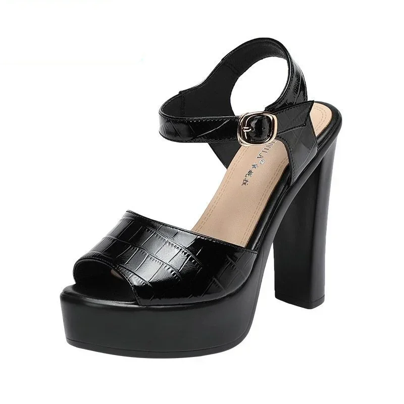 Women Fashion Korean - 10cm 13cm Fashion Genuine Leather Sandals