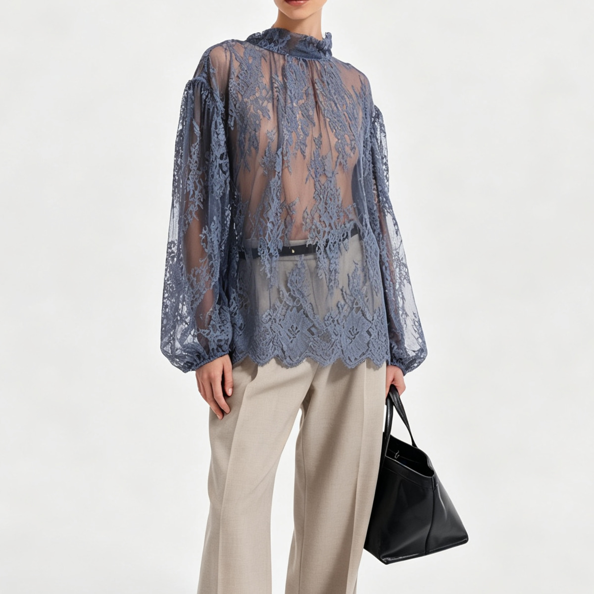 IG 2026 Women's Sheer Lace Blo - Puff Sleeve Blouse review and price