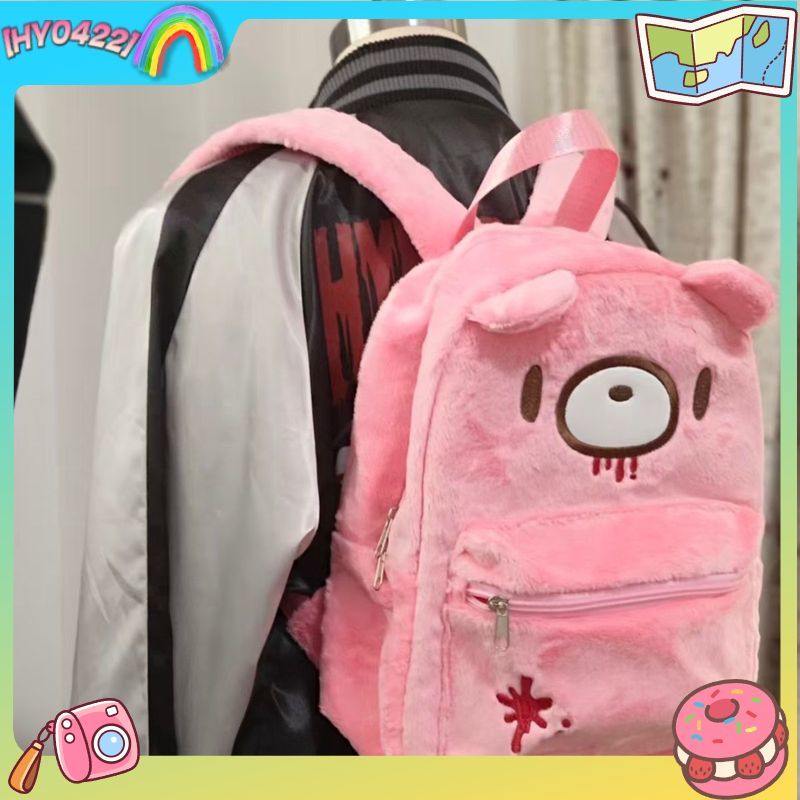 Gloomy Bear Cute Backpack Pink - Women Fashion Drawing review and price