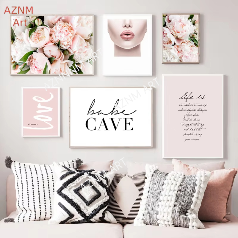 Gallery Wall Art Pictures Pink - Women Fashion Drawing review and price
