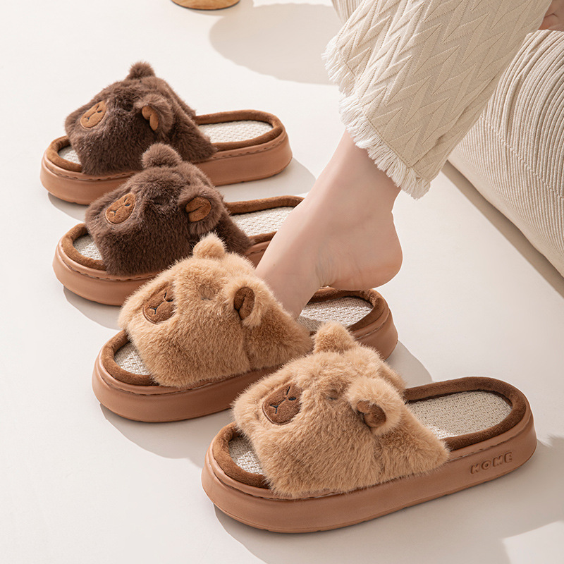 Hemp Cartoon Women's Slippers  - Women Fashion Drawing review and price