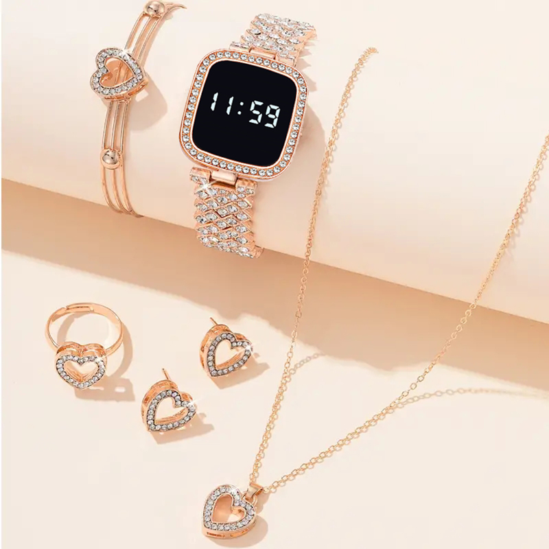 Women Led Watch 6pcs Set  Fash - Women'S Fashion Digital Watch review and price