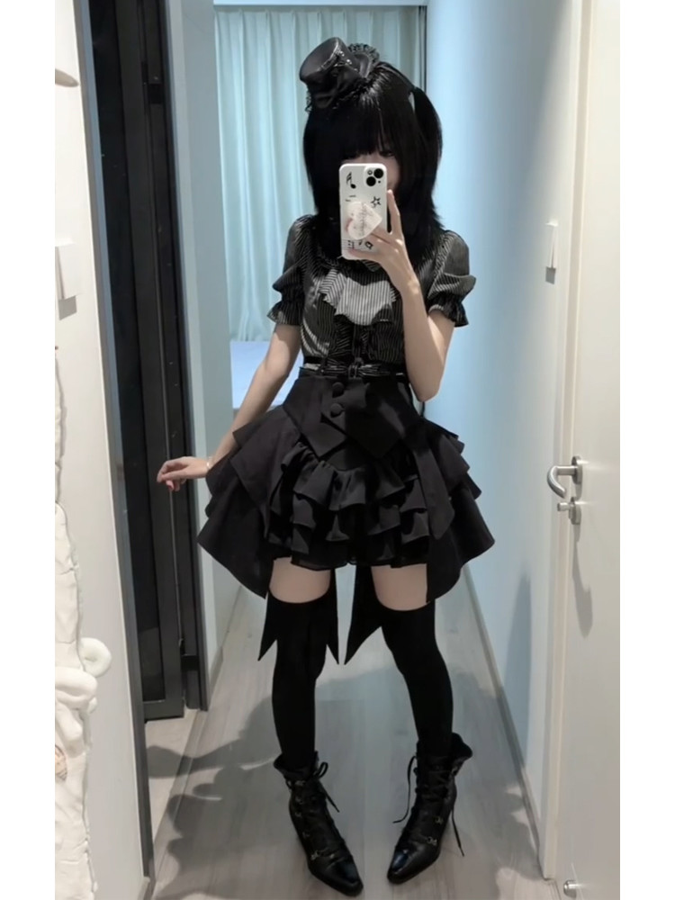 Japanese Gothic Lolita Subcult - Puff Sleeve Blouse review and price