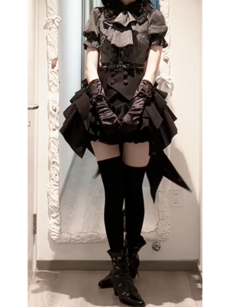 Japanese Gothic Lolita Subcult - Puff Sleeve Blouse review and price
