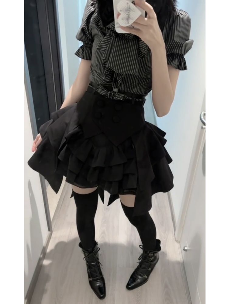 Japanese Gothic Lolita Subcult - Puff Sleeve Blouse review and price